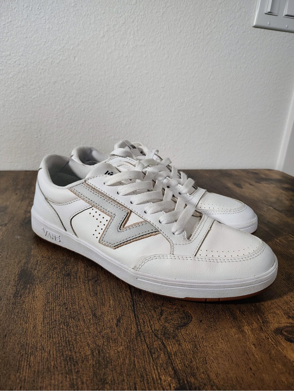 MISMATCHED Vans Lowland CC New Varsity White Grey Sneakers Men Size L 8 & R 9